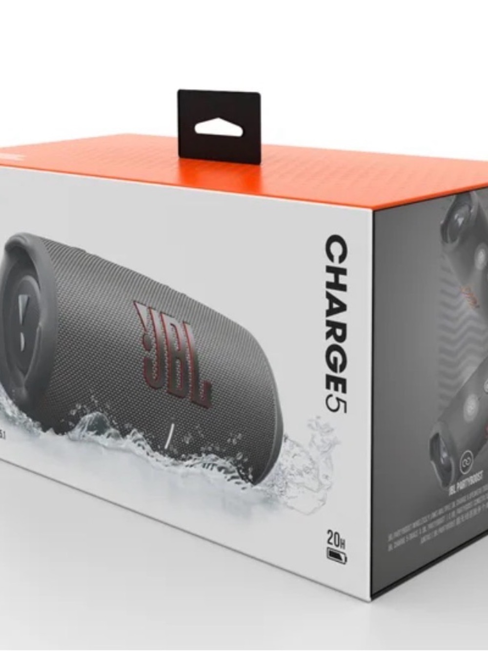 New In Box JBL Charge 5 Portable Bluetooth Speaker - Black with Red Logo